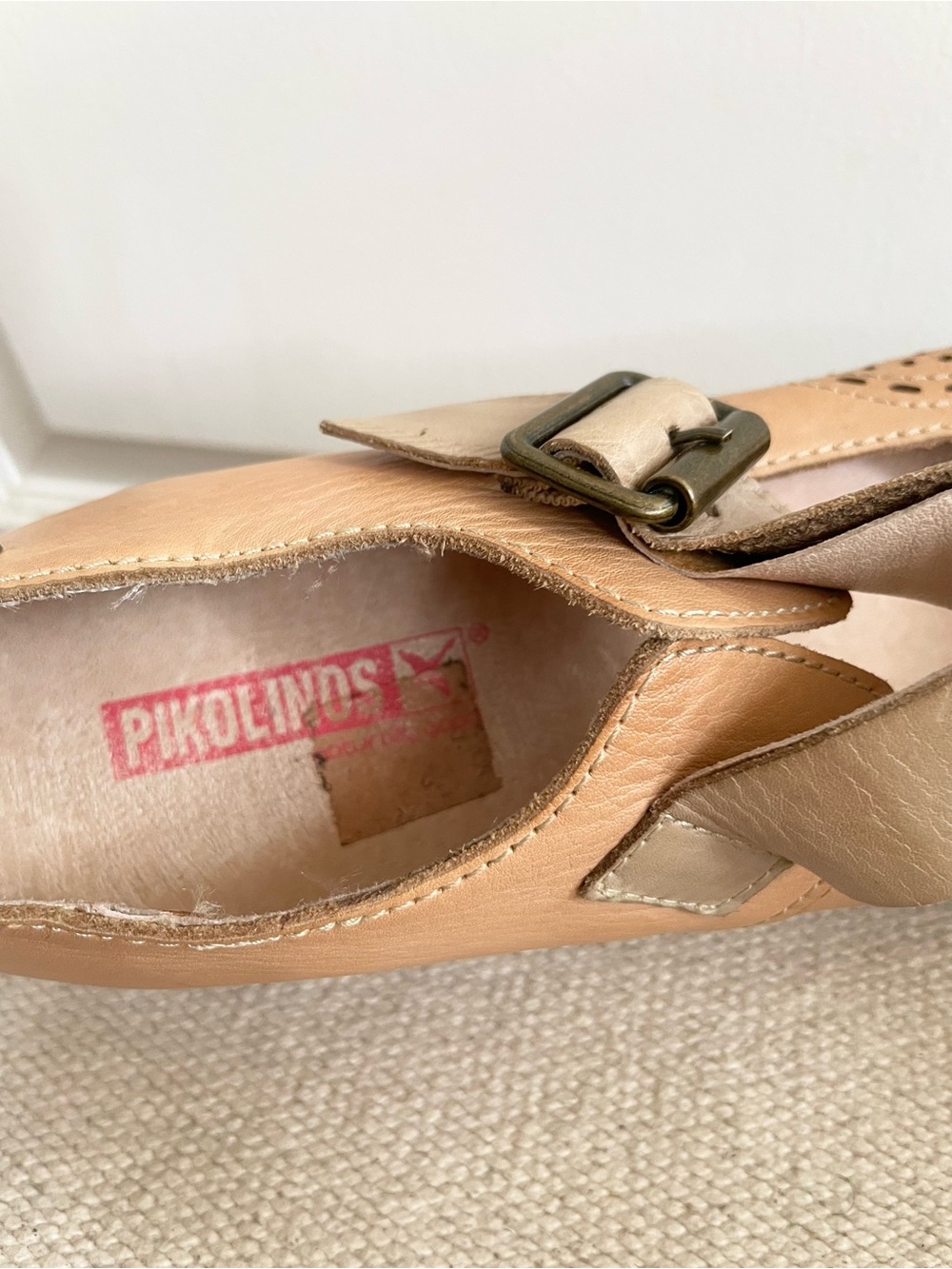 Pikolinos Leather Mary Jane Shoes Women Size 10 Made Spain - Picture 7 of 8